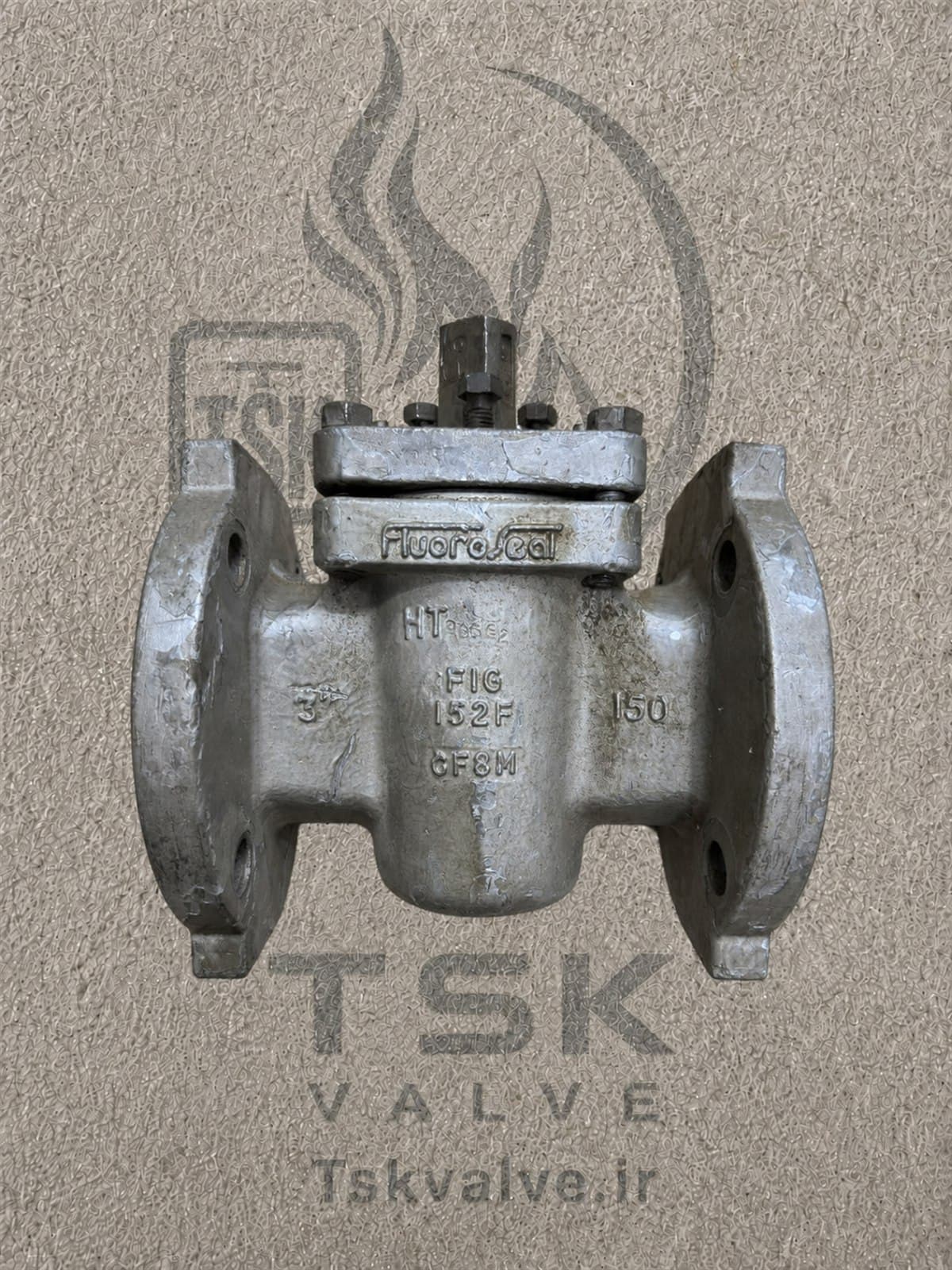 FluoroSeal 3 inch Class 150 CF8M flanged plug valve